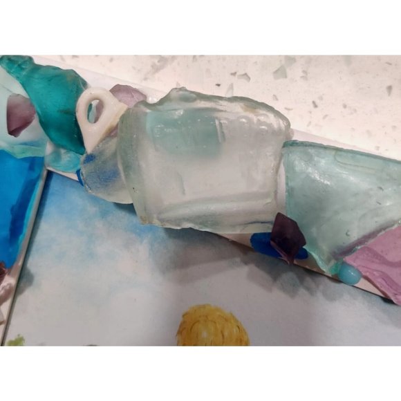 Handmade Shells & Sea Glass Framed Art Decor & Drawing Fishing Trip Theme Signed - Picture 4 of 16